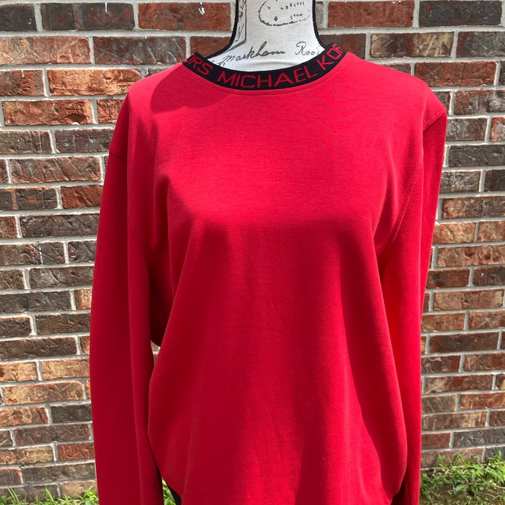 Michael Kors Red Relaxed Long Sleeve Hoodie